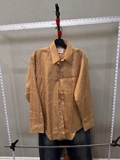 VTG Arrow Gold Stripe poly LONG SLEEVE SHIRT Medium M 15.5 x 33