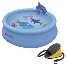 Swimming Pool with Pump Children Inflatable & Sprayer Family Paddling Pool 190cm