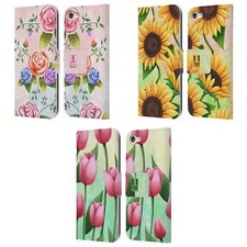HEAD CASE DESIGNS ORGANIC FLORALS LEATHER BOOK CASE FOR APPLE iPOD TOUCH MP3