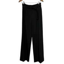 St. John Collection Wide Leg Wool Trouser in Black size 6