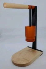 Newton Espresso Manual Lever Press Maker Coffee Machine Orange Wood Kickstarter