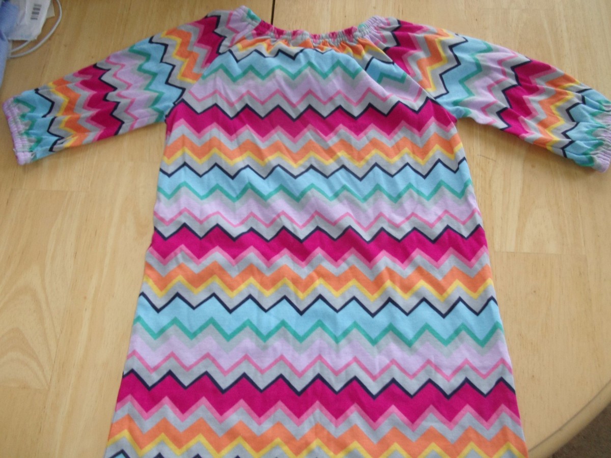 Robe Fille Gymboree Neuve - Taille 8 Ans - Style Zip-zag - Manches Ajustables - Pour école Ou Fête