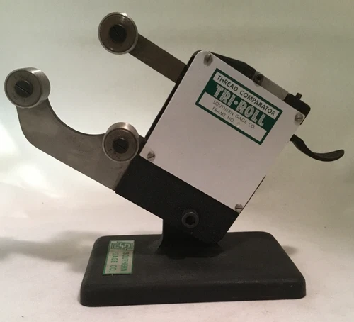 Southern Gage Tri-Roll Thread Comparator, Frame No. 9, w/ Base and 2”-16 J Rolls