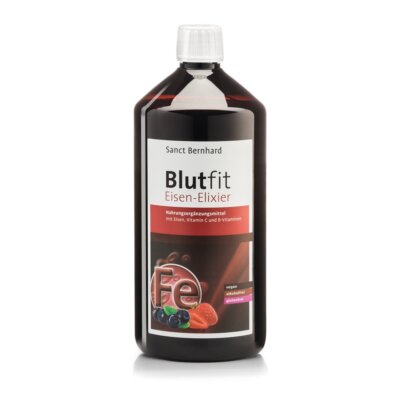 Blutfit Eisen-Elixier + Vitamin C   vegan | ohne Alkohol | Eisensaft | 1 Liter