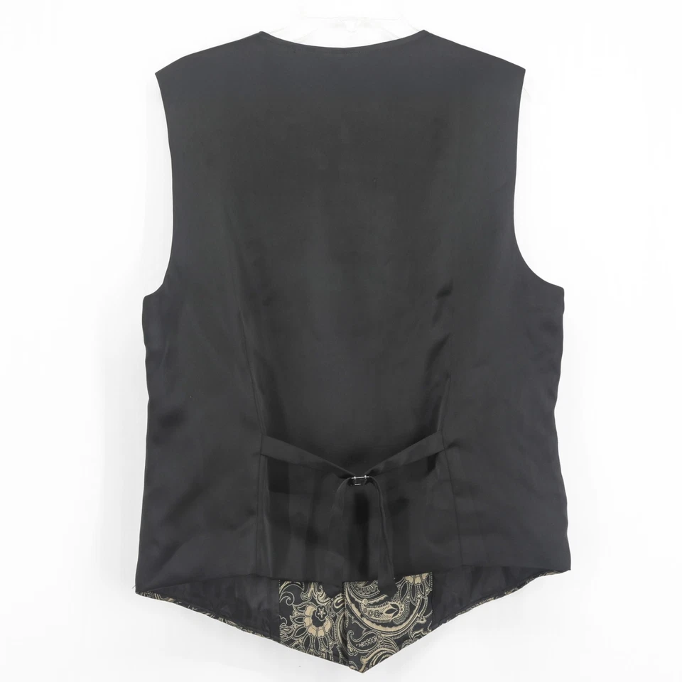 Coofandy Baroque Paisley Dress Vest Men’s Medium Black Gold Formal Waistcoat - Image 2 of 4