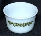 Vintage PYREX #28 GREEN Spring Blossom/Crazy Daisy Sugar Bowl, no lid
