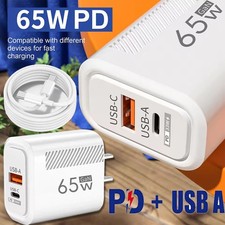 65W Super Fast Charging USB Type C Wall Charger For Samsung iPhone Android Phone