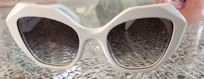 #ad #ad PRADA WHITE🌞Sunglasses with Silver Stamps on both sides Excellent Condition $250.00
