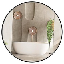 24in Bathroom Mirrors for Wall, Bathroom 24.2"L x 24"W Classical Black Round