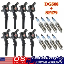 8Pack Ignition Coil DG508 and Iridium Spark Plug SP479 for Ford F-150 4.6L 5.4L