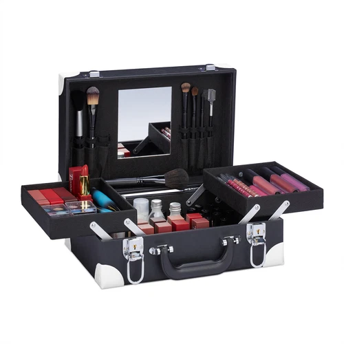 Kosmetikkoffer Schminkbox Make-Up Tasche Nagel-Organizer abschließbar groß - Bild 1 von 9
