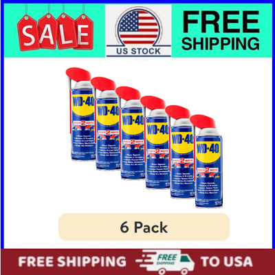 (6 pack) WD-40 Multi-Use Product Lubricant Spray with Smart Straw, 12 oz.