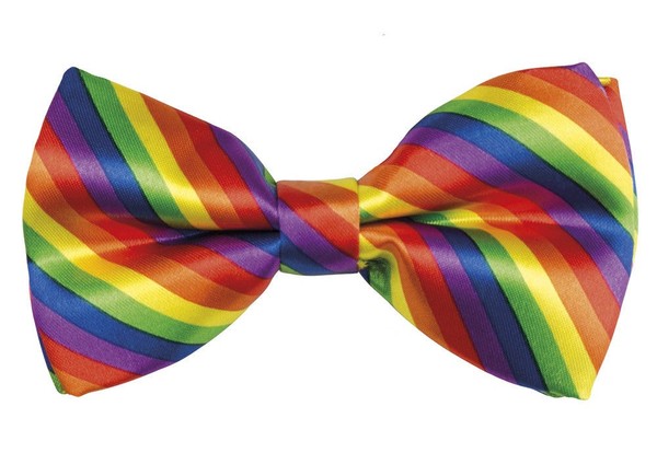 Fliege Regenbogen Bunt Gestreift Karneval Mottoparty KostüM Lgbtq+ Peace-image