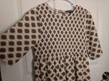 Women's SIMPLY SOUTHERN Tiered Smocked Western Pattern Dress, Small, EUC