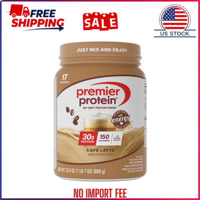 Premier Protein 100% Whey Protein Powder, Café Latte,30g Protein, 23.9oz, 1.5lb