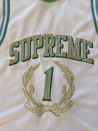Camiseta deportiva de baloncesto Supreme Campioni ~ blanca ~ talla L nueva sin etiquetas - Imagen 3 de 7