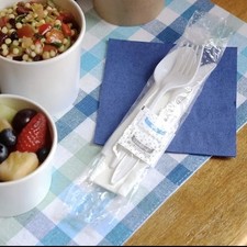 Bulk Medium Weight Cutlery Individual Wrapped White Plastic Cutlery 250 Ct