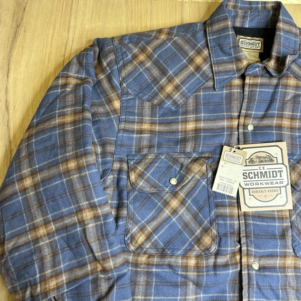 CE SCHMIDT WORKWEAR MENS M QUILT LINED FLANNEL SHIRT SHACKET CHORE JACKET NWT - Image 4 of 4