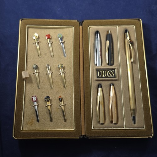 Cross Writing Instrument Salesman Sample Set Pen Gold Silver Apple Coca-Cola