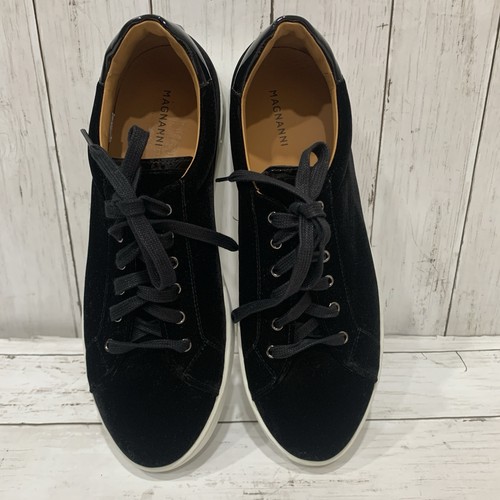 NEU Magnanni Herren Größe US 10 EU 43 Schwarz Samt Dalia Schnürschuh Sneaker Schuh - Bild 3 von 20