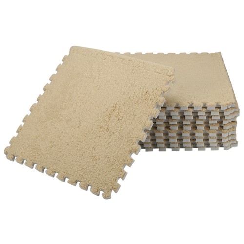 Dalle De Sol Fitness Mousse EVA Rose 12 Pièces 24x24cm, Sol De Sport Imbriqué