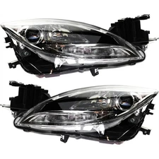 Headlight Assembly Set For 2011-13 Mazda 6 Left and Right Composite CAPA Halogen
