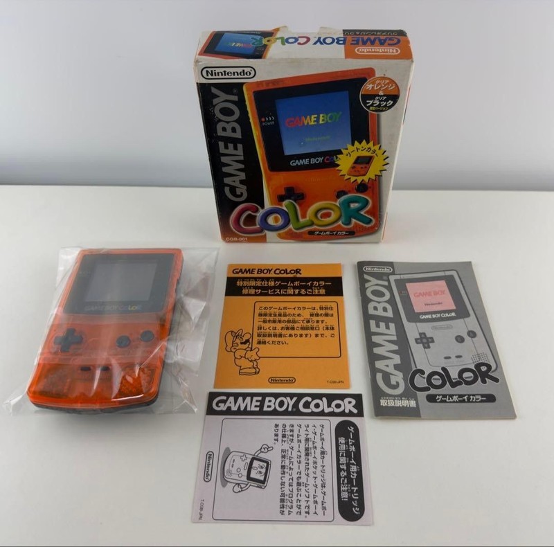Nintendo Game Boy Color Daiei Hawks Limited Orange Black Console Complete Japan