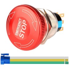22mm Stainless Steel Metal Latching Emergency Stop Push button Switch
