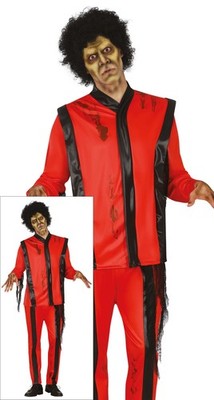 Tanzender Zombie Kostüm für Herren rote Jacke Halloween Horror Verkleidung