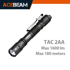 ACEBEAM TAC 2AA LED Flashlight 1600LM 181m EDC Torch USB-C Rechargeable Battery