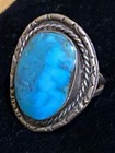 VTG Navajo Pawn Sterling Silver Natural Turquoise Ring Sz 6 Western Boho Indie — photo 3