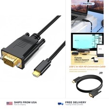 USB C to VGA cable 3ft 1080p monitor projector laptop tablet phone adapter