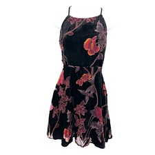 Whimsigoth retro velvet burnout dress witchy dark romance floral Hommage S