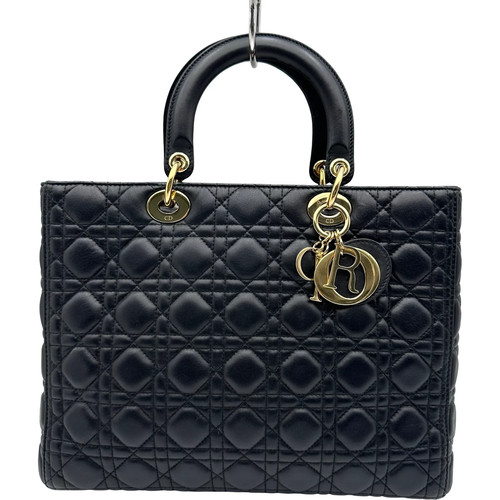 DIOR Lady Large Black Leather Handbag #OKB2825