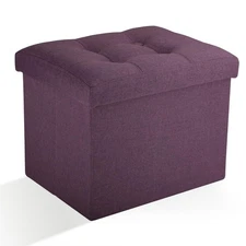 17x13" Storage Ottoman Foot Rest Stool Foldable Bench for Dorm Bedroom
