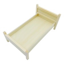1/12 Dollhouse Wooden Bed Doll House Furnishing DIY Dollhouse Miniature Bed for