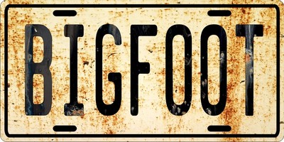 Bigfoot 1960's Style Weathered License Plate