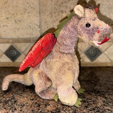 Vintage TY BEANIE BABIES 1998 SCORCH THE DRAGON 7-31-98 PLUSH W/ TAGS Nos