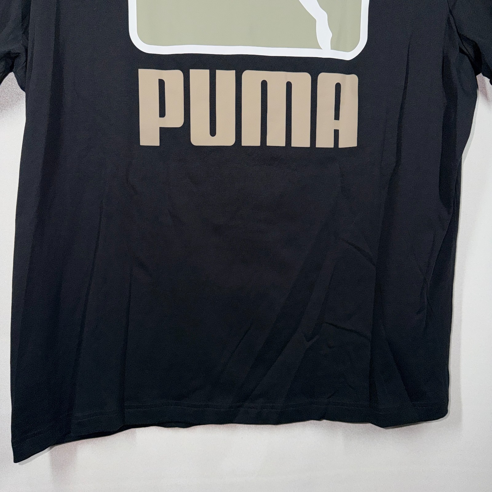 PUMA Mens Size XXL Colorblock Black Short Sleeve T-Shirt Logo Back Cougar New thumbnail 6