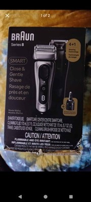 Braun Series 8 8567cc Men's Wet/Dry Foil Electric Razor, Battery, Black/Silver