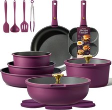 21pcs Pots & Pans Set Nonstick Cookware Set Detachable Handle Induction Kitchen