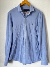 Polo Ralph Lauren Blue Knit Button Up Oxford Shirt - Large
