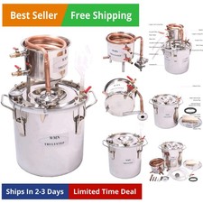 2 Pentole Acciaio Inox Ancora 5Gal/20Litri Acqua Alcool Distillatore Home Brew...