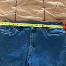VENUS Women's Straight Blue Denim Jeans Cotton Spandex 5-Pocket Button Zip