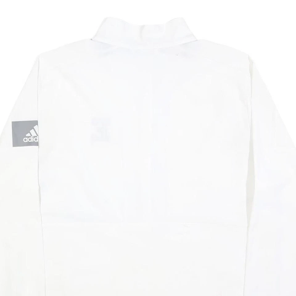 ADIDAS Homme Sweatshirt Sport Blanc Logo E Colleté Taille M Pull Polyester - Photo 4/4