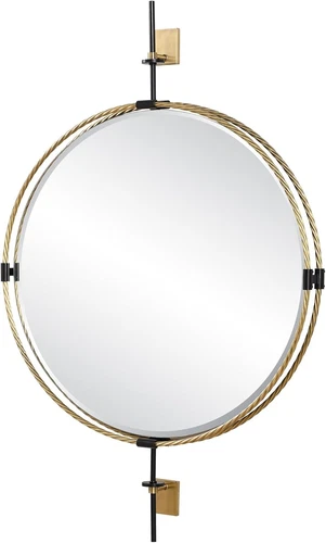 Guardrail Round Mirror - 47.75" Tall x 31" Wide Elegant Design - Picture 3 of 5