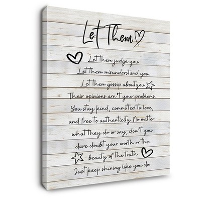 Let Them Inspirational Wall Art Framed, Wall Decor, Motivational Positive Aff...