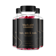 3-Pack Black Girl Vitamins Hair, Skin  Nails Support Gummies - 180 Gummies