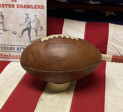 Vintage 1950s Ted Williams Leather Official Football w/Laces Sears