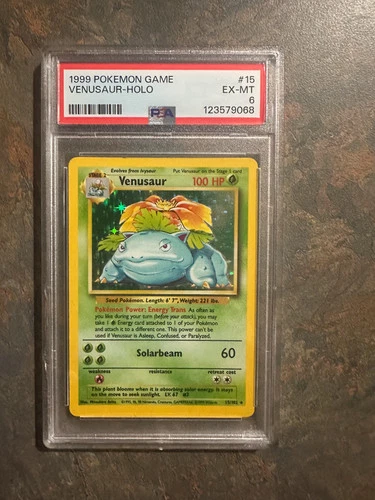 1999 Pokemon TCG Base Set Unlimited #15 Venusaur-Holo PSA 6 EX-MT - 123579068